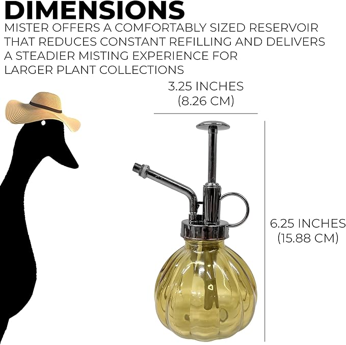Glass Plant Mister – 6.25" Vintage-Style Spray Bottle for Indoor Plants, Succulents & Humidity-Loving Greens – Fine Mist Pump, Decorative Watering Mister for Home & Garden (Sage Green)