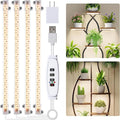 Hywyimlait LED Grow Light Strips for Indoor Plants Full Spectrum 3500K, 192 LEDs Plant Light Bar with 3/9/12H Timer, 10 Dimmable Levels for Seedling Succulent, 13 Inches, 4 Head
