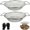 Dirt Soil Sifter for Gardening - 2Pcs Multi Mesh Size Set (1/8",1/4",) Heavy Duty Garden Sieve with Handles, Ideal for 5 Gallon Bucket Compost, Dirt, Sand, Gravel, Rocks & Sawdust Sifter