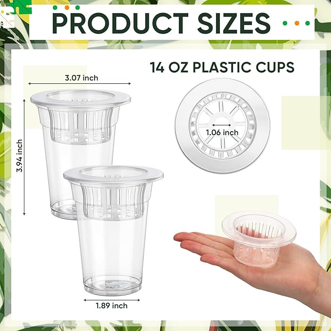 Baderke 100 Pcs Plastic Plant Propagation Station Desktop Terrariums Plant Tabletop Vase with Hydroponic Baskets for Indoor Home Office Desktop Decor (3.94'')