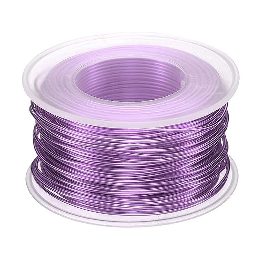 HARFINGTON Bonsai Wire Anodized Aluminum Training Wire Roll 1mm/18 Gauge 98ft Length Bendable Bonsai Tree Wire for Garden, Horticulture, Landscape, Planting, Light Purple