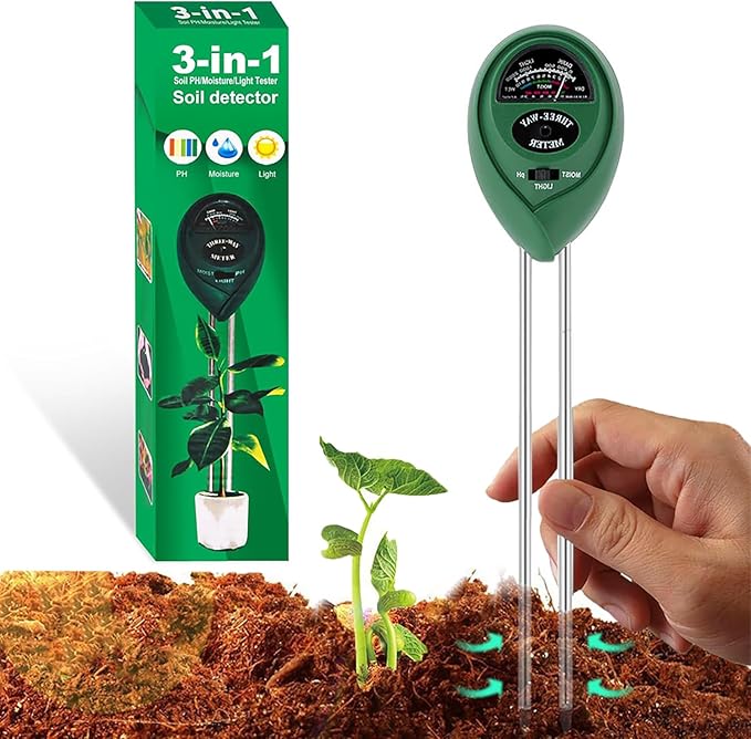 Soil Moisture Soil Tester PH Meter Plant Monitor Sensor for Gardening, Farming Lawn,Test Kit Tool, Digital Plant Probe for Indoor and Outdoor Plants No Batteries Required