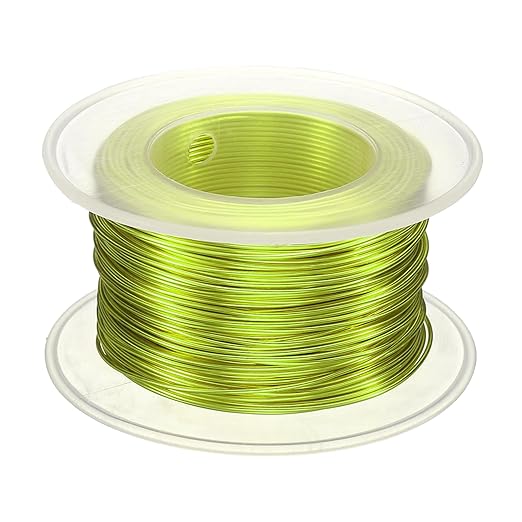 HARFINGTON Bonsai Wire Anodized Aluminum Training Wire Roll 0.8mm Gauge 98ft Length Bendable Bonsai Tree Wire for Garden, Horticulture, Landscape, Planting, Yellow Green