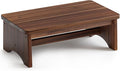 FANATU Extra Wide 26in Wooden Step Stool, Heavy Duty One Step Stool for Adults and Seniors, Holds Up to 550 lbs, Reinforced Cross Bar, Non-Skid Surface (Walnut)
