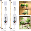 Hywyimlait LED Grow Light Strips for Indoor Plants Full Spectrum 3500K, 96 LEDs Plant Light Bar with 3/9/12H Timer, 10 Dimmable Levels for Seedling Succulent and Shelf, 13 Inches, 1 Head 2 Pack