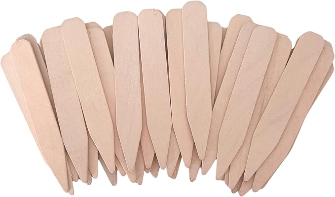 Natural Wood Plant Labels, Garden Markers for Herbs and Seedlings, 4 inches Tall, 50 PCS, Biodegradable, Made in USA (50, White)