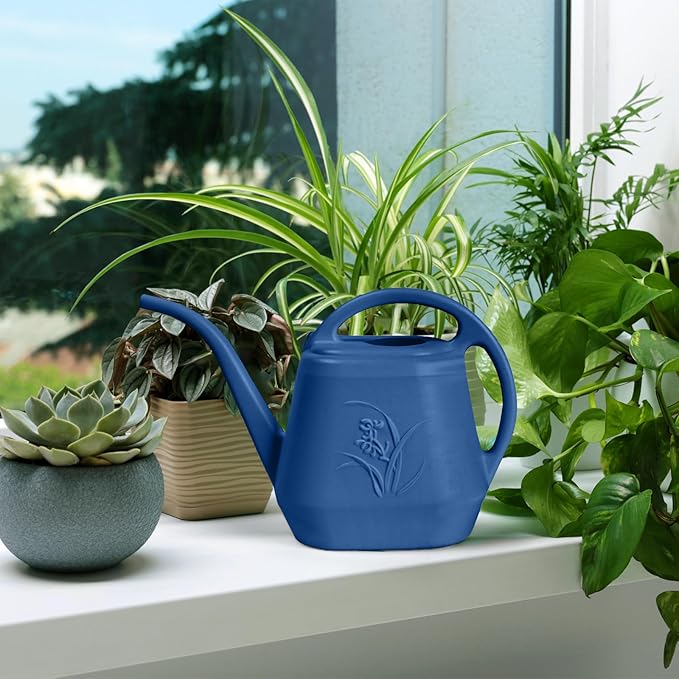 Grip Watering Can - for Home Plant Garden - 1 Gallon - Navy Blue