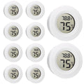 10 Pack Mini Hygrometer Thermometer - Digital Hygrometer Gauge LCD Monitor Temperature Humidity Meter Indoor Room Round Humidity Temperature Gauge for Greenhouse Home Kitchen