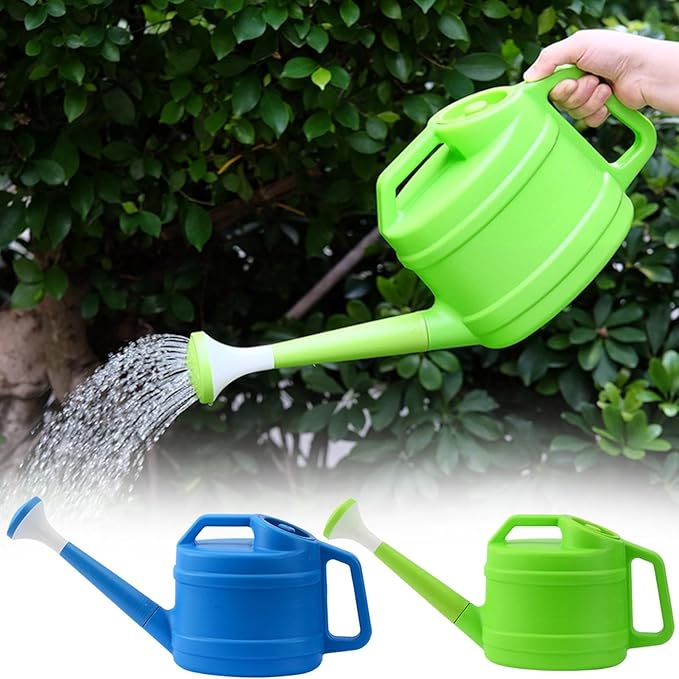 Watering Can for Plants with Sprinkler Head, Detachable Watering Can for House Plant Garden Flower, 2.5L Large Capacity Water Can Plastic Pot, Long Spout for Indoor Outdoor, 1/2 Gallon (Green)