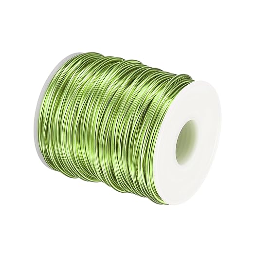 HARFINGTON Bonsai Wire Anodized Aluminum Training Wire Roll 2mm/12 Gauge 98ft Length Bendable Bonsai Tree Wire for Garden, Horticulture, Landscape, Planting, Grass Green