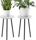 Plant Stand Indoor 2 Pack: Corner Wood 20 Inch Plant Stand Mid Century Modern Decor - Small Round Plant Table for Indoor Plants - Outdoor Plant Holder for Patio Living Room Bathroom Office (White)