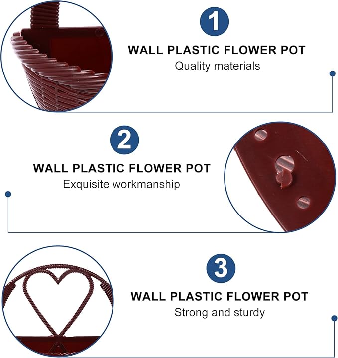Seagrass Storage Baskets 2Pcs Hanging Planter Baskets Rattan Flower Pots Air Plant Container for Indoor Outdoor Plant Porches Patio Wall Decoration Brown Round Planter