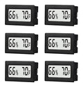 6 Pack Mini Small Digital Hygrometer Thermometer Indoor Temperature and Humidity Meter Gauge with Temp Humidity Sensor Monitor Fahrenheit (℉) for Jars,Home,Room