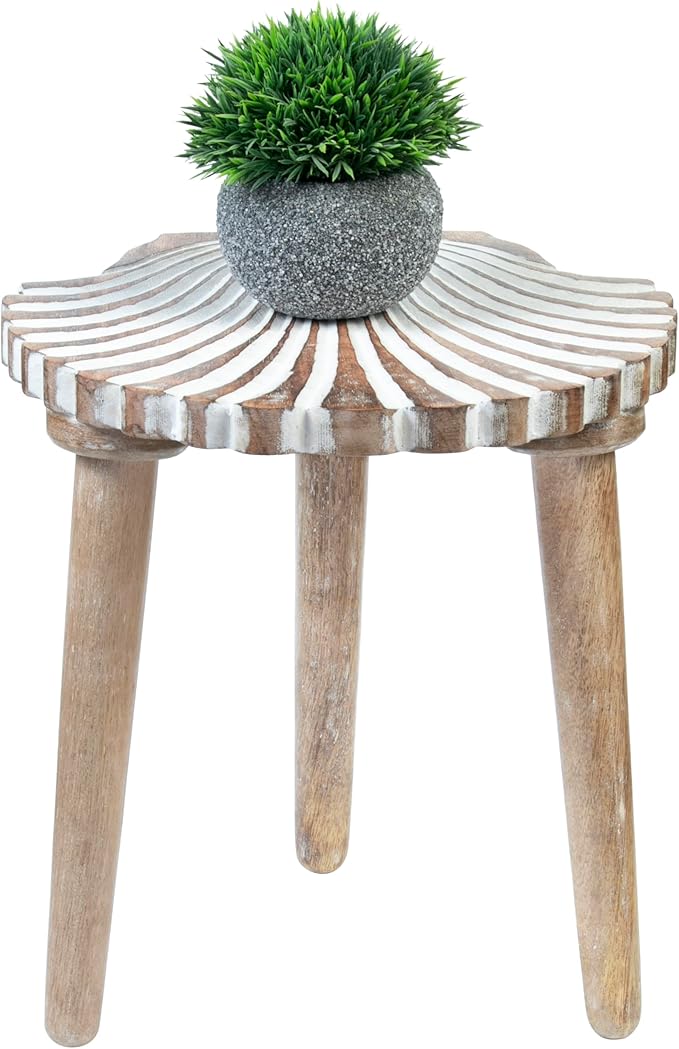 Crocon Side Table - Small End Table for Living Room, Bedroom, Office, Patio, Nightstand, Coffee Table, Wood Stool for Plants, 11.7x12.5 Inch
