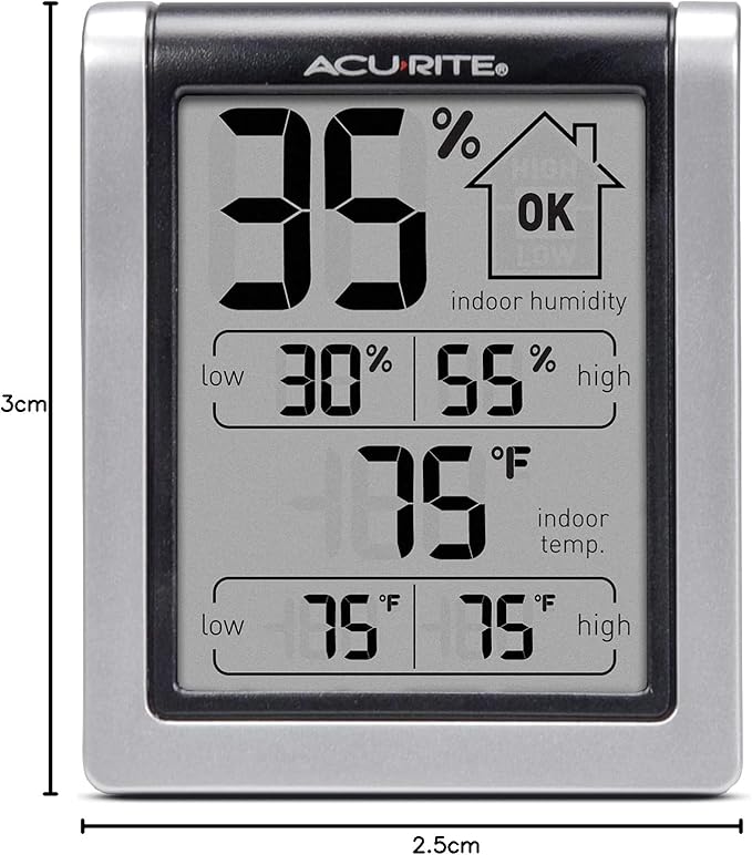 AcuRite Wireless Digital Indoor Thermometer and Hygrometer Monitor for Indoor Temperature and Humidity Measurements (00613)