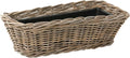 Kouboo Rectangular Rattan Planter Basket with Handles 2.5 Gallon Plastic Pot Liner with Drain Holes Included No Saucer Indoor and Outdoor Use