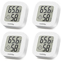 Vaikby Indoor Thermometer 4Pack, Humidity Gauge Meter Digital Hygrometer Room Thermometer for Home, Hight Accurate Temperature and Humidity Monitor for Greenhouse, Reptile, Humidors, Cellar, Office