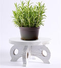 White Wooden Plant Stands Indoor Riser Round Display Stands Farmhouse Display Stool Flower Holder Pedestal Board Pine
