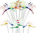 3D Decorative Dragonfly Garden Stakes Dragonflies Garden Decorations for Yard Patio Lawn Plant Flower Pot Decor, 25 Pcs