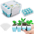 Hanaoyo 5 PCS Reusable Seed Starter Tray, 60 Cells Seed Starter Kit with Flexible Pop-Out Cells, Seedling Starter Trays for Seed Starter, Indoor Greenhouse Seeding Planting Growing