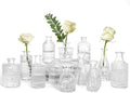 TBWIND Glass Bud Vases Set of 12, Small Vases for Centerpieces, Vintage Mini Vases for Wedding Decor, Clear Glass Bud Vase in Bulk, Office and Home Table Flower Décor