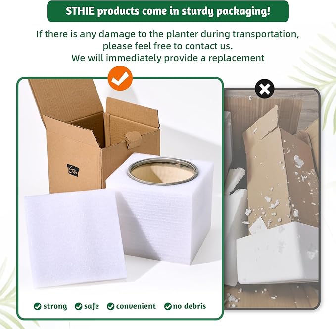 STHIE Ceramic Plant Pots with Drainage Holes and Saucers, Round Flower Pots for Indoor Plant, 4/5.2/6.6 Inches Vintage Flower Planters Set of 3