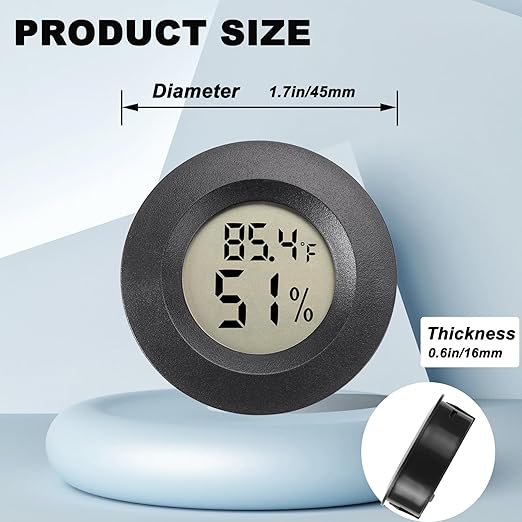 Mini Hygrometer Digital Thermometer Humidity Meter 4 Pack Hygrometer Thermometers Indoor/Outdoor Humidity Monitor Reptile Thermometer for Greenhouse Garden Cellar Fahrenheit(℉)/ Celsius(℃)
