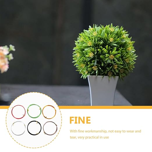 Yardwe 6pcs Bonsai Training Wire Anodized Aluminum Plant Support Wire 1.0mm x 5m Bendable for Garden Use
