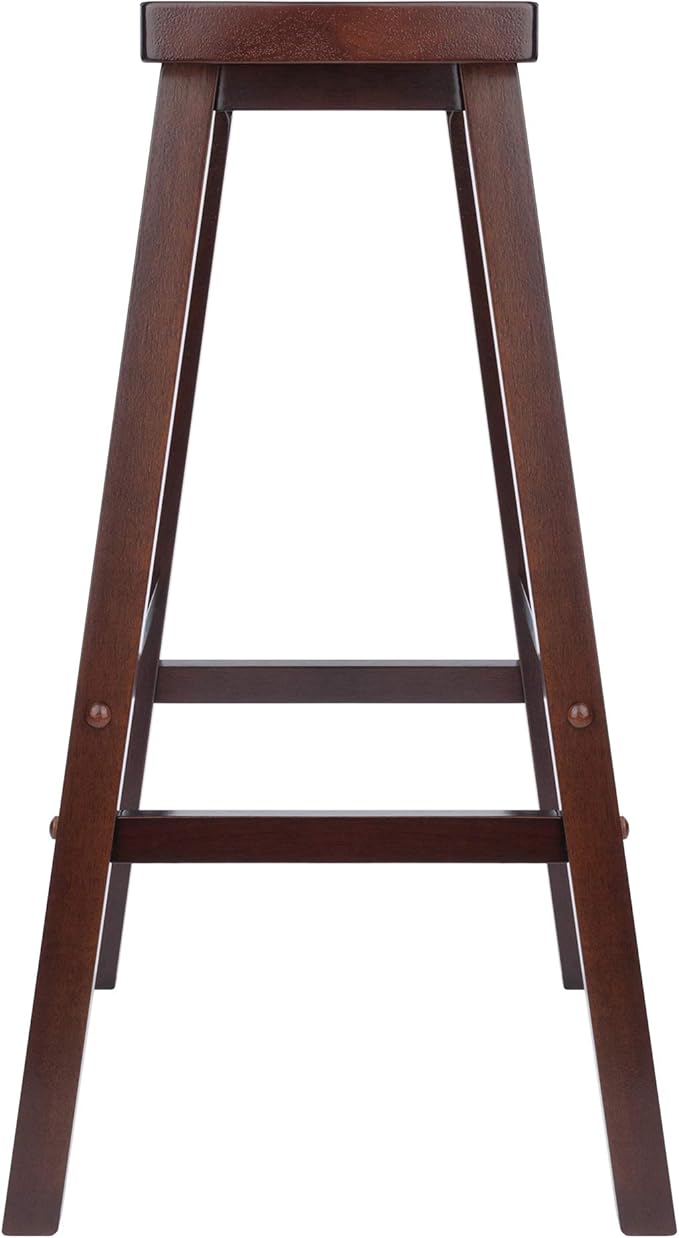 Winsome Satori Saddle Seat Counter Stool, 29" in Black, Classic Backless Bar Chairs for Kitchen & Dining Room Seating, Timeless Essential Furniture for Home, Dorm, Apartments