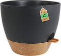 WSMKSZ 12 inch Large Self Watering Pots, Flower Plant Pots with Drainage Holes for Indoor Outdoor Garden Plants, Plastic Planters with Removable Deep Reservoir, Black with Brown