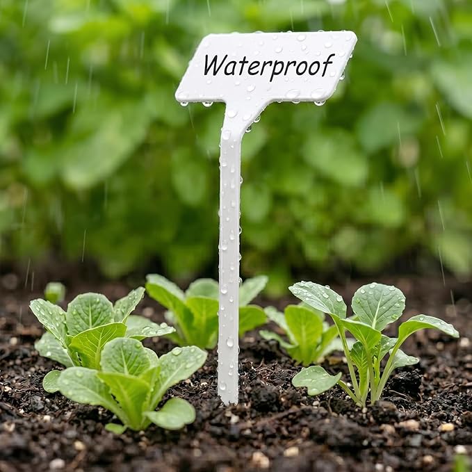 KINGLAKE GARDEN Outdoor Plastic Plant Labels 50 Pack 11.8 inch Outdoor Waterproof Sturdy Nursery Garden Markers, Plant Markers for Herbs, Flowers, Vegetable, Plant (50 Pack)