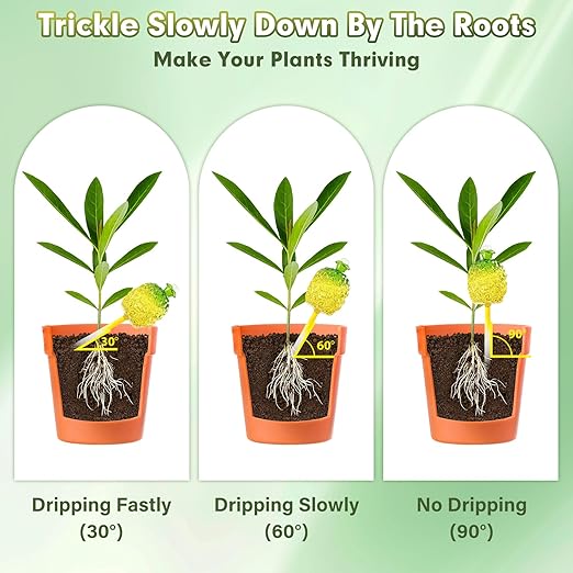 Plant Watering Globes,Self Watering Pots for Indoor Plants,Self Watering Planter Insert,Glass Plant Watering Devices,10 oz Slow Release Automatic Watering Spikes,Bonus Garden Shears