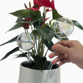 2 Pcs Iridescent Rainbow Glass Plant Watering Globes, Self-Watering System for Indoor & Outdoor Plants, Automatic Plant Waterer Bulbs with Planter Insert, Vacation Plant Care Device