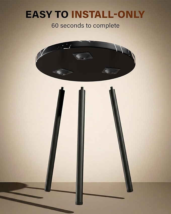 Plant Stand Indoor 2 Pack: Corner Wood 20 Inch Plant Stand Mid Century Modern Decor - Small Round Plant Table for Indoor Plants - Plant Holder for Patio Living Room Bathroom Office (Black Marble)