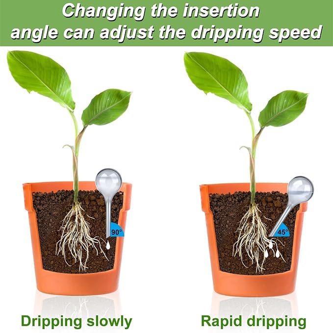 10 Pcs Plant Watering Globes Colored 2 Size Self Watering Globes Automatic Watering Bulbs Plastic Plant Water Globes Drip Irrigation Device for Indoor Outdoor Plants