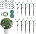 10Pcs Stackable Monstera Plant Support Stakes, Indoor Climbing Poles with Clips and Ties for Potted Plants and Pothos