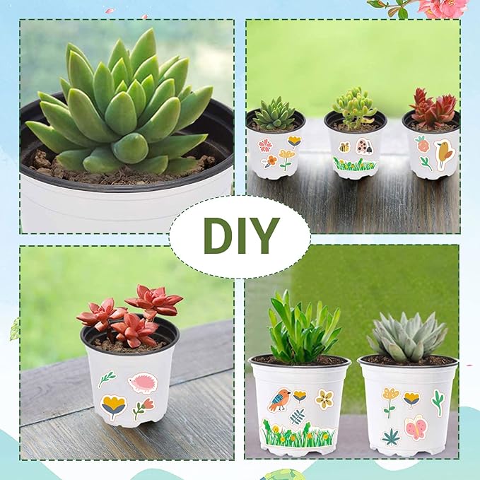 Kavoc 30 Pcs Garden Pot Craft Kit,Kindergarten Handmade Flower Pot Crafts with Stickers Plant Labels Name Tags,Flower Planting Growing Kit for Birthday Mothers Day Arts Kit
