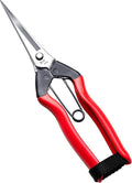 Japanese Garden Shears Long Blade 7.9" for Plants - Needle Nose Pruners with Pointed Tips - Sharp Japanese Stainless Steel Blade & Spring Loaded Handle - Made in Japan