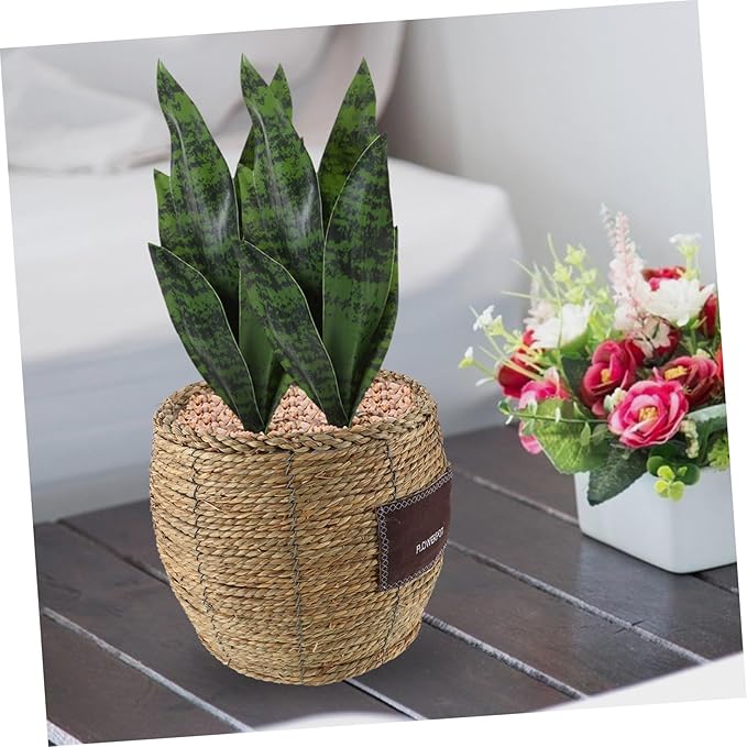 Levemolo Handwoven Rattan Planter Basket for Indoor Outdoor Plants, Large Straw Wicker Flower Pot with Natural Seagrass Weave, Decorative Plant Holder for Home Garden Balcony