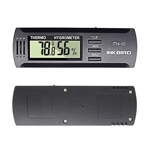 Inkbird ITH-10 Digital Thermometer and Hygrometer Temperature Humidity Monitor for Aging Box Guitar Ukulele