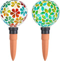 Plant Watering Globes Mosaic Self Watering Spikes 2 Pack Large Self Watering Planter Insert Automatic Watering Device Outdoor Indoor Decoration
