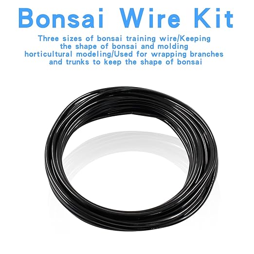 uvbws Bonsai Wire Kit 3 Size Bonsai Training Wire Aluminum Plant Training Wire(2.5mm/3mm/4mm) Black