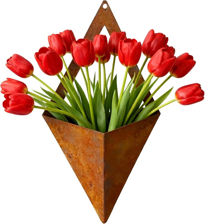 Wall Vase, Metal Geometric Pot, 3.87×2.17 Inch Strong Build Gear, Hangable Tool, Stylish Mounted Aid with Compact Design, Planter Helper for Home Garden Flowers Plants Window Door Patio Balcony Yard