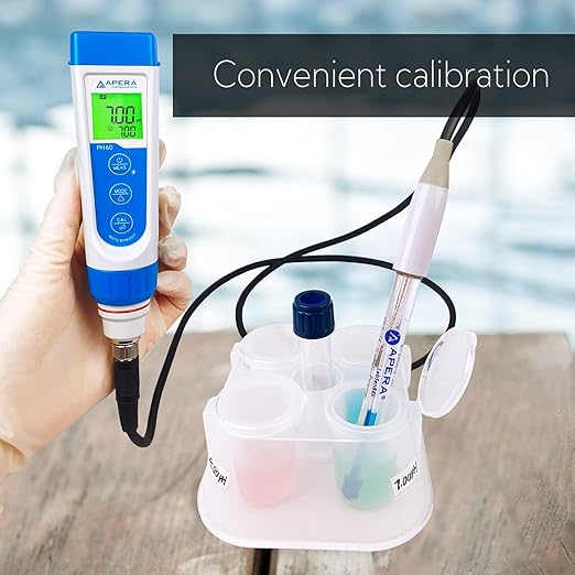 Apera Instruments PH60-SA Handheld pH Meter Tester Kit with LabSen 845 ATC pH Electrode for Lab-Grade pH Measurement in Strong Alkaline or High Salinity Water Solutions