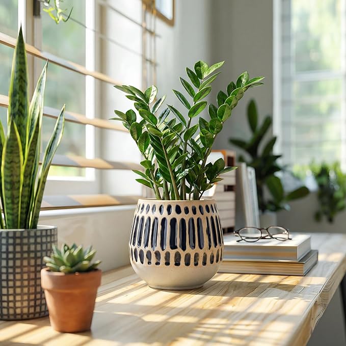 Ceramic Planter 4 Inch Plant Pots Indoor Outdoor Succulent Plant Pot Flower Pots Mid-Century Planter Ceramic Pot