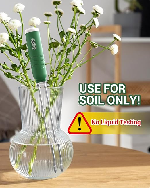 Dr.meter 4-in-1 Soil Moisture Meter, 300ft Wireless Soil Tester Sensor, Temperature/Light/Time/Soil Hygrometer Monitor with Digital LCD Display for Indoor Outdoor Plants, Garden, Lawn, Gardening Gifts