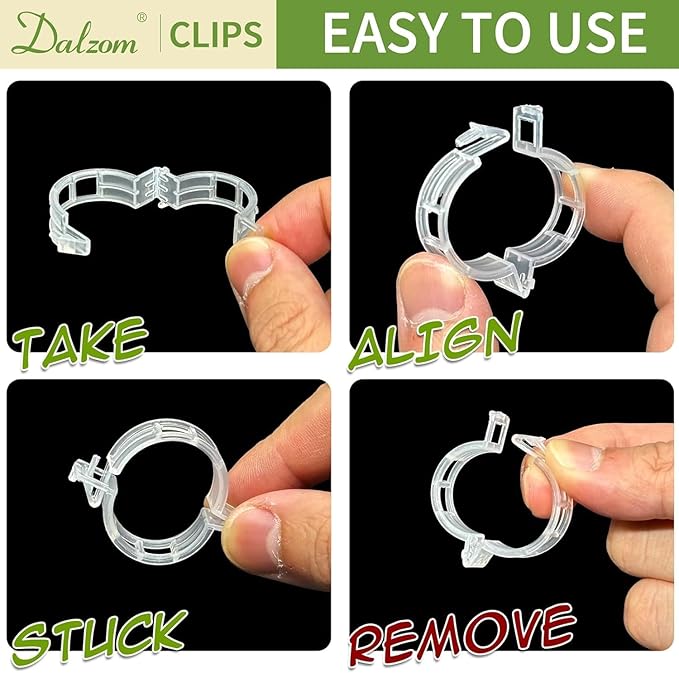 300Pcs Plant Support Clips Reusable Plastic Garden Clips Trellis Clips for Tomato Cucumber Vine Climbing Plants Indoor Outdoor Stem Support Monstera Pothos Orchid Clematis