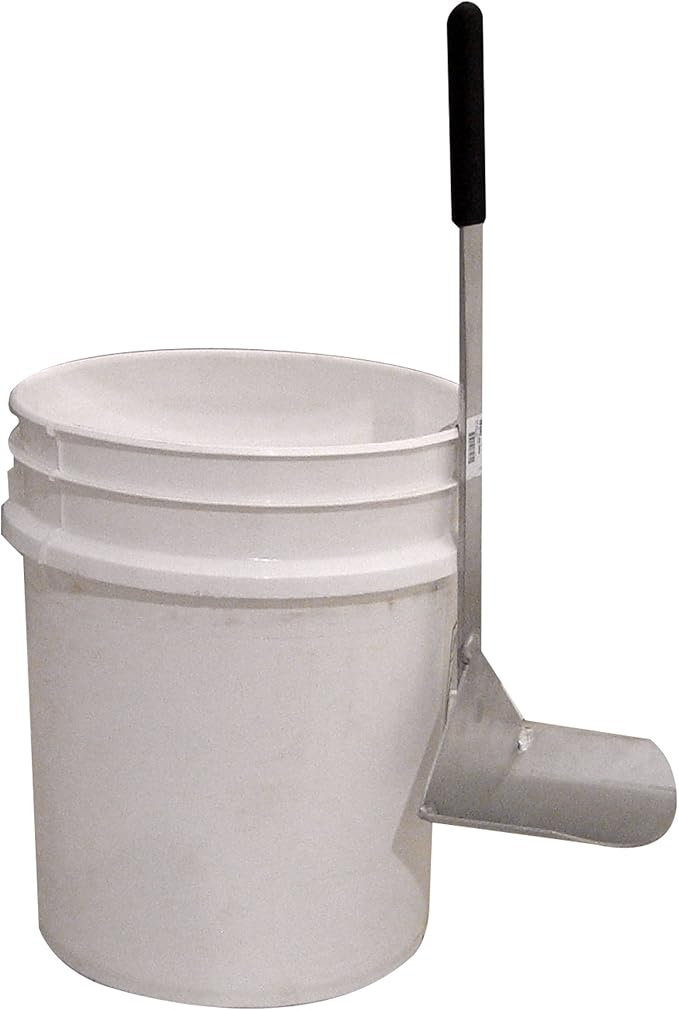 Bon Bucket Scoop Aluminum Material Scoop 6 1/2" x 4 3/4" x 2 1/2" with Clip On Handle for Masonry and Plaster Work