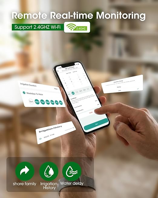 Automatic Watering System for Potted Plants,[Wi-Fi & App Control] Smart Plant Watering Devices for Indoor Outdoor, Automatic Drip Irrigation System Device Kit-USB Charging,Water 10 Plants