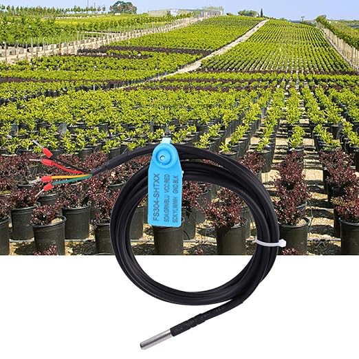 Soil Digital Temperature & Humidity Sensor Probe Stainless Steel Case Housing Low Consumption I2C Output Practice DIY(),Temperature and Humidity Sensor